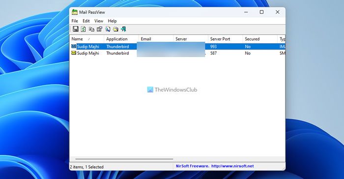 How to recover Outlook account password with Mail PassView