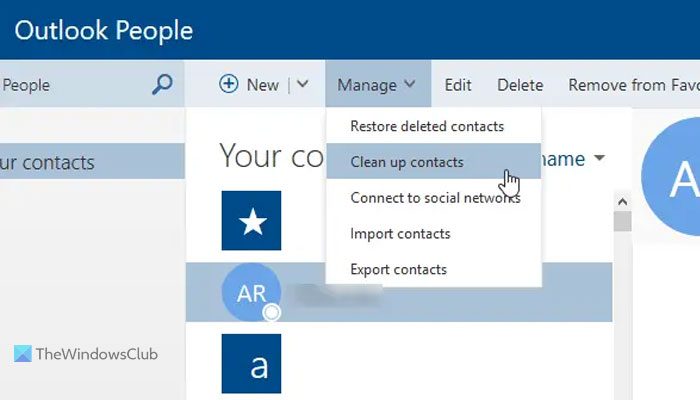 Tips for using Outlook People web app to manage contacts