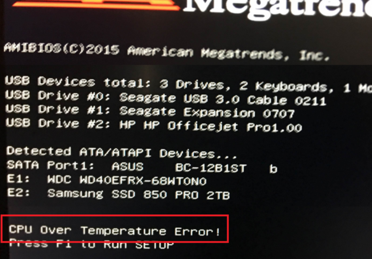 Fix Cpu Over Temperature Error Press F1 To Run Setup