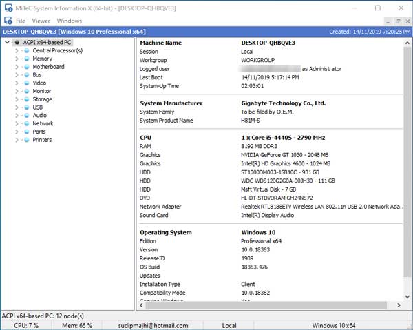 How to get detailed computer system information