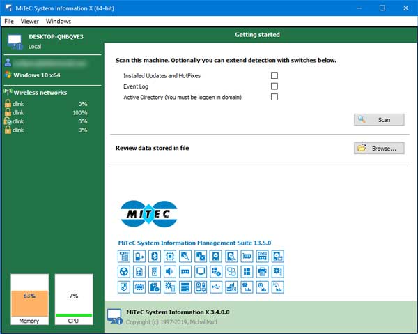 MiTeC System Information X Tool 