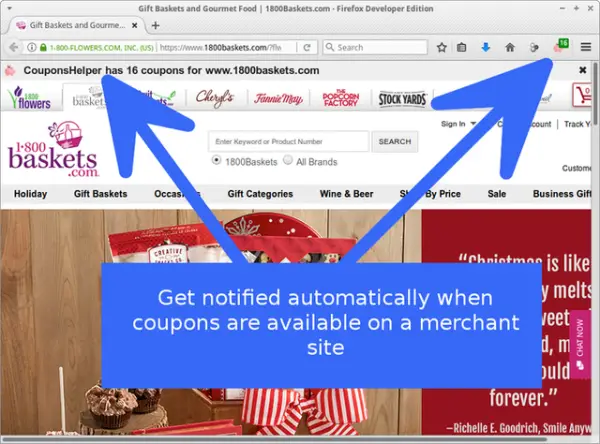 Coupon add-ons for Firefox