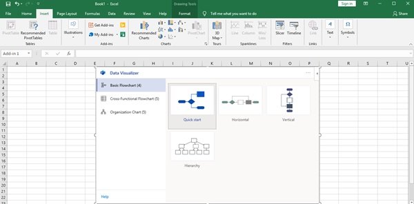 How to use Data Visualizer Add-In to create Flowchart in Excel 