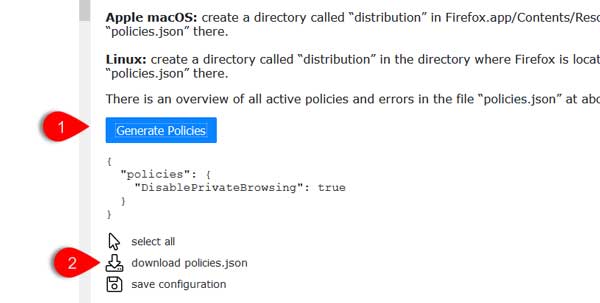 Disable Or Block Firefox Settings With Enterprise Policy Generator 1