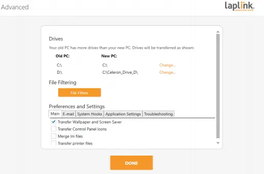 PCmover Migrate User Settings