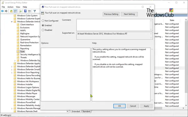 How to scan Mapped Network Drives with Windows Defender on Windows 10