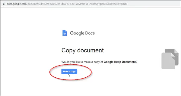 Google Docs Copy Document 1