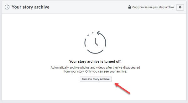 How to turn on and see Facebook story archive