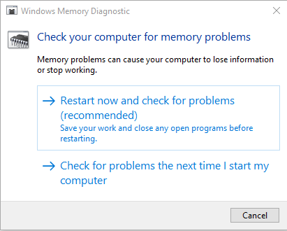 Windows Memory Diagnostics