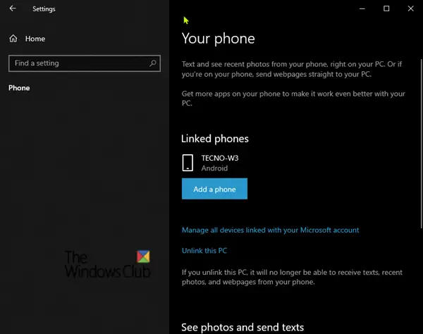 your phone app for windows 10 download