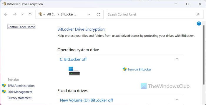 Microsoft BitLocker Feature in Windows 11/10