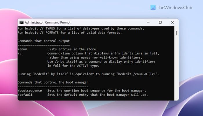 Boot Configuration Data Editor in Windows OS