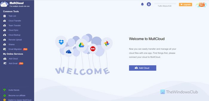 MultCloud - Manage multiple cloud accounts