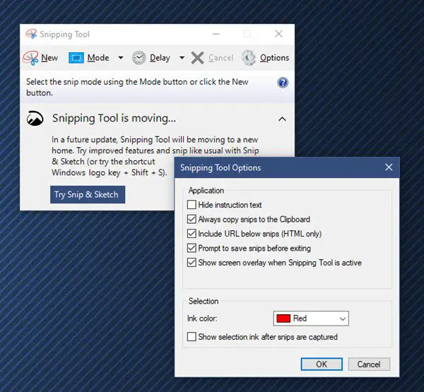 snipping tool in windows 10