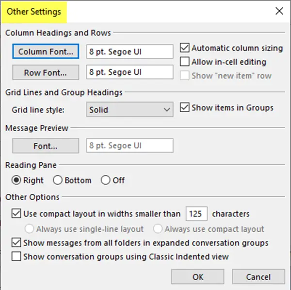 Change and Manage Outlook Views