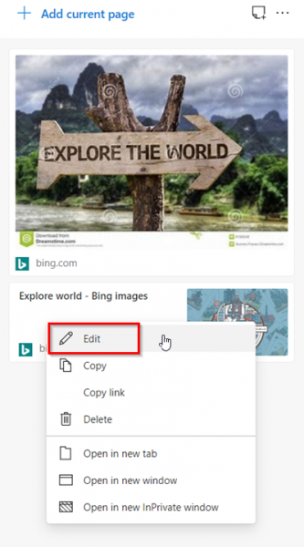 How to use Collections feature in Microsoft Edge