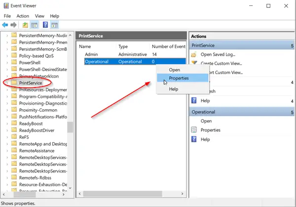 Enable Print Logging in Event Viewer