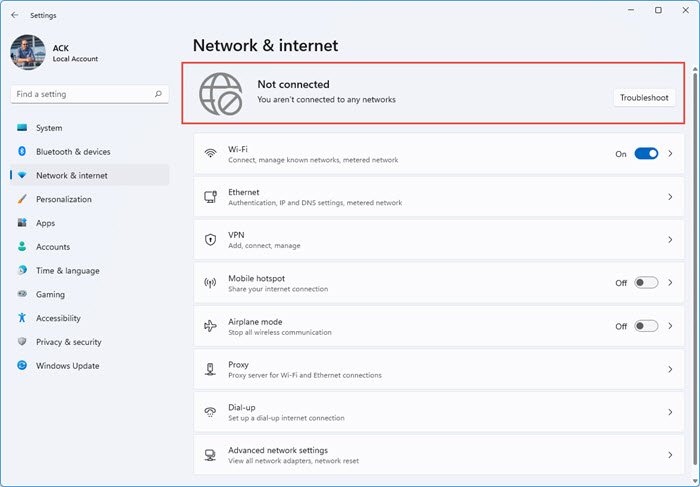 Ethernet connection not working in Windows