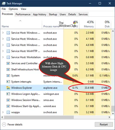 Explorer.exe High Memory & CPU usage