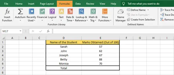 insert Formulas and Functions in Microsoft Excel