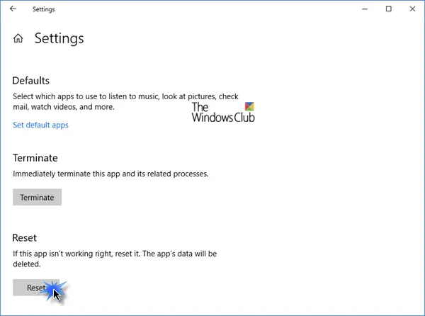 How to Reset the Settings app in Windows 10