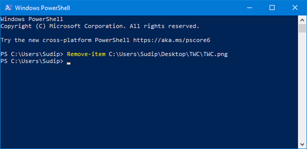 Delete files using Windows PowerShell