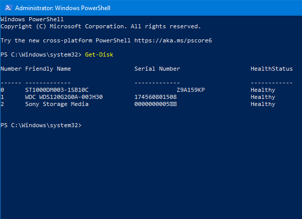 Format External Hard Drive using PowerShell