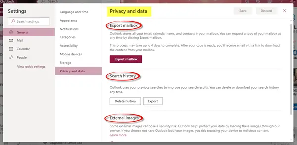 Microsoft Outlook Settings - The Windows Club