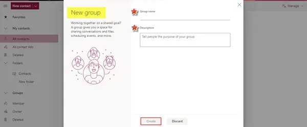Outlook: новое событие, контакт, группа 