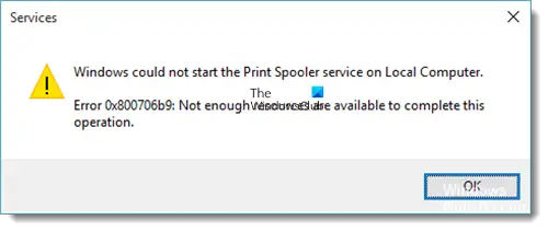 Printer error 0x800706B9