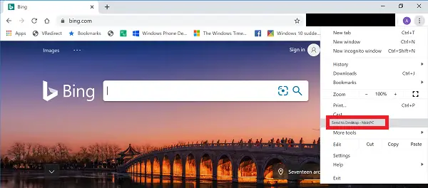 Remove 'Send to' in Google Chrome on Windows 10