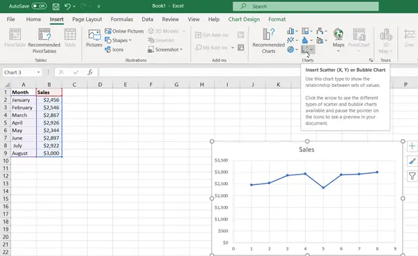 excel trendline arrow