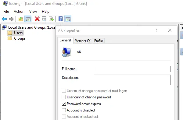 Setup Password Expiry for Windows 10 Local account