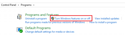 Turn Windows features ON or OFF