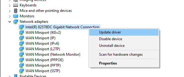 Update Network Drivers in Windows 10