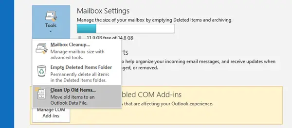 bulk archive email in Outlook