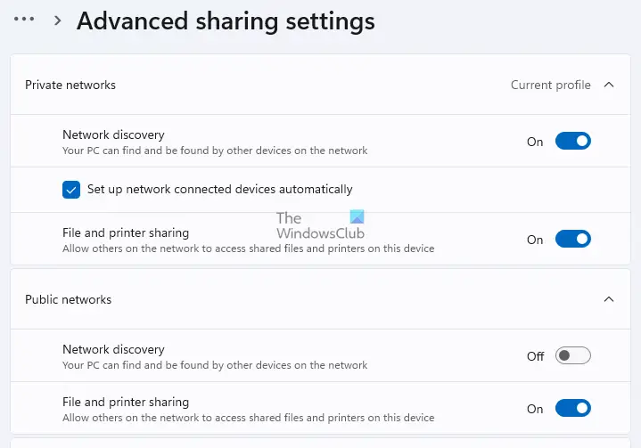 Advanced Sharing Private and Public network