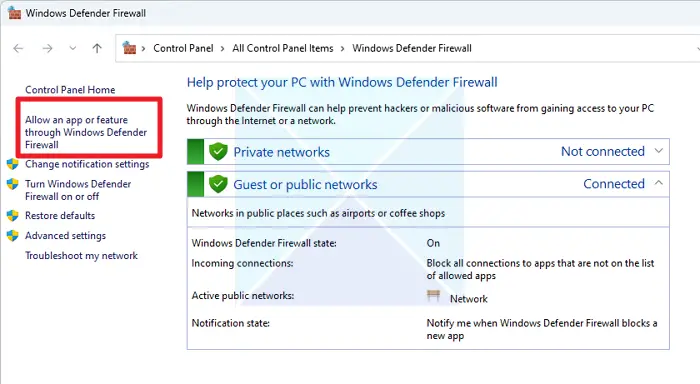 Allow App Through Firewall Windows PC