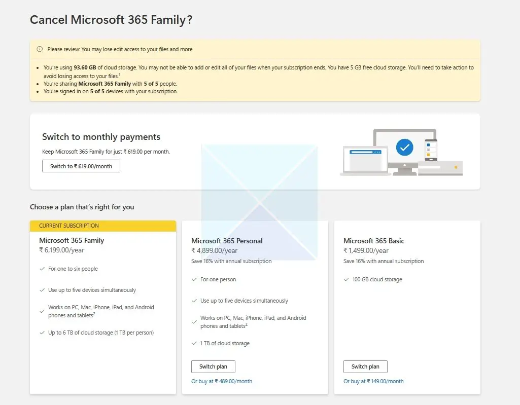 Cancel Microsoft 365 Subscription