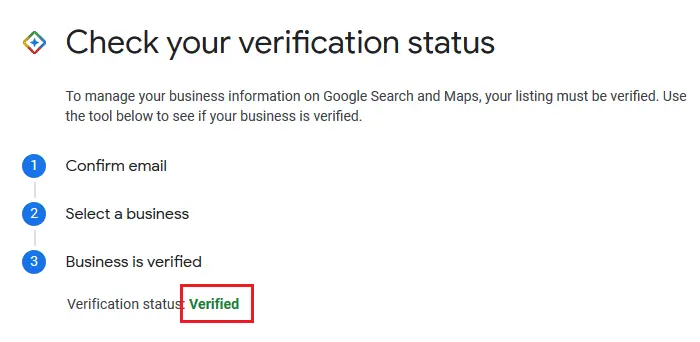 Check your GMB verification status