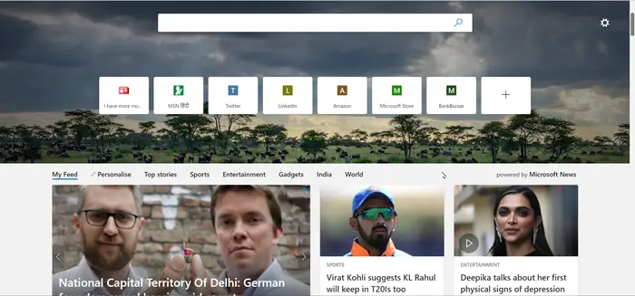 Change Content Visibility in Edge browser