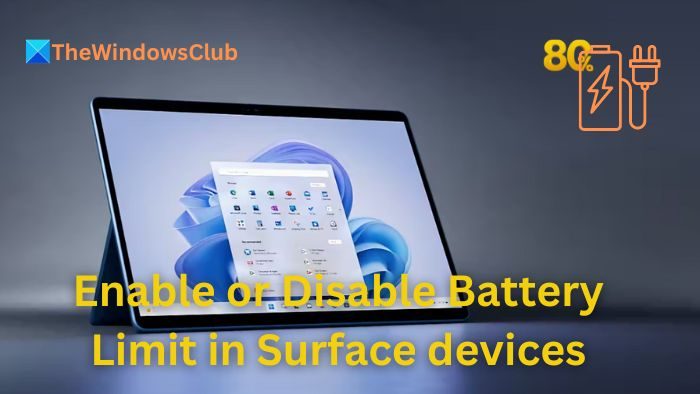 Enable or Disable Battery Limit in Surface devices