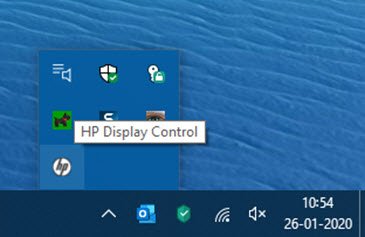 HP Display Control System tray