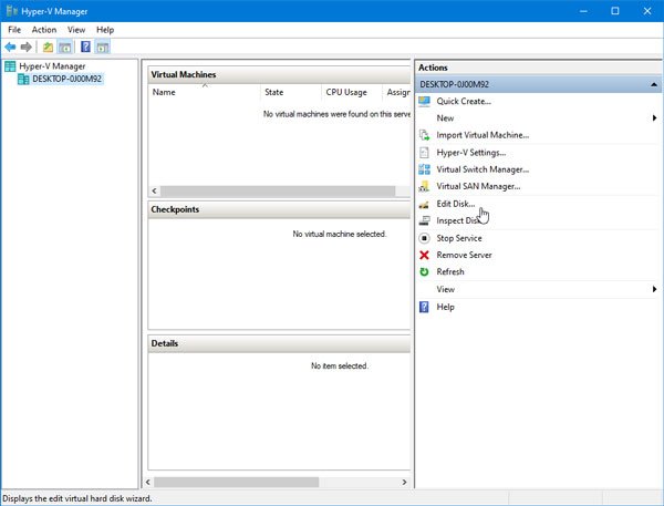 How To convert VHD to VHDX using Hyper-V Manager