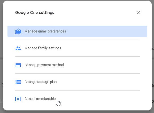How to cancel Google One subscription