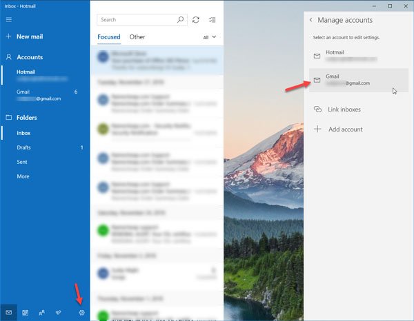 Remove an email account from Windows 10 Mail app