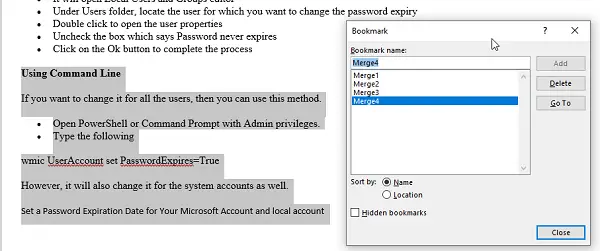 How to set a paragraph as bookmark in Microsoft Word