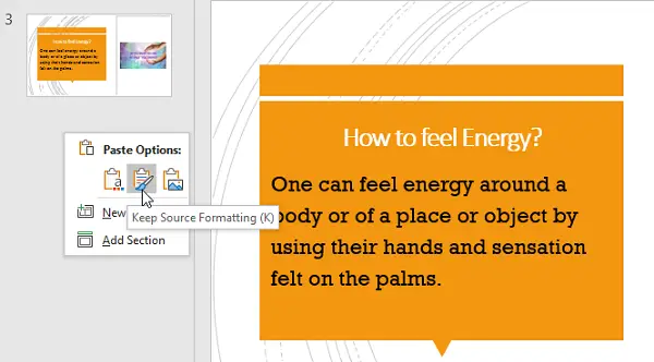 Keep Source Formatting PowerPoint Presentation
