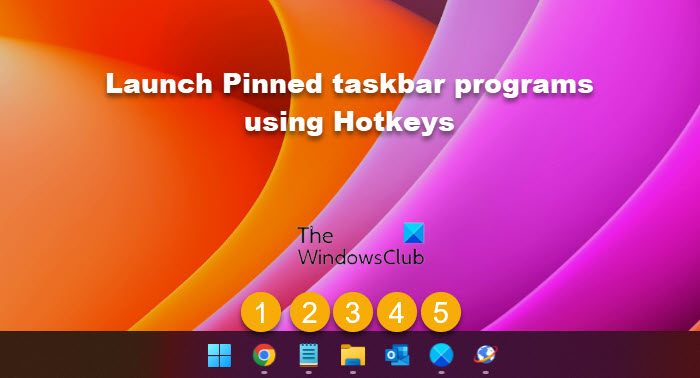 Launch Pinned taskbar programs using Hotkeys