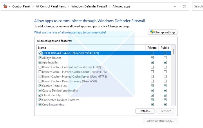 List of Apps that can pass through Firewall